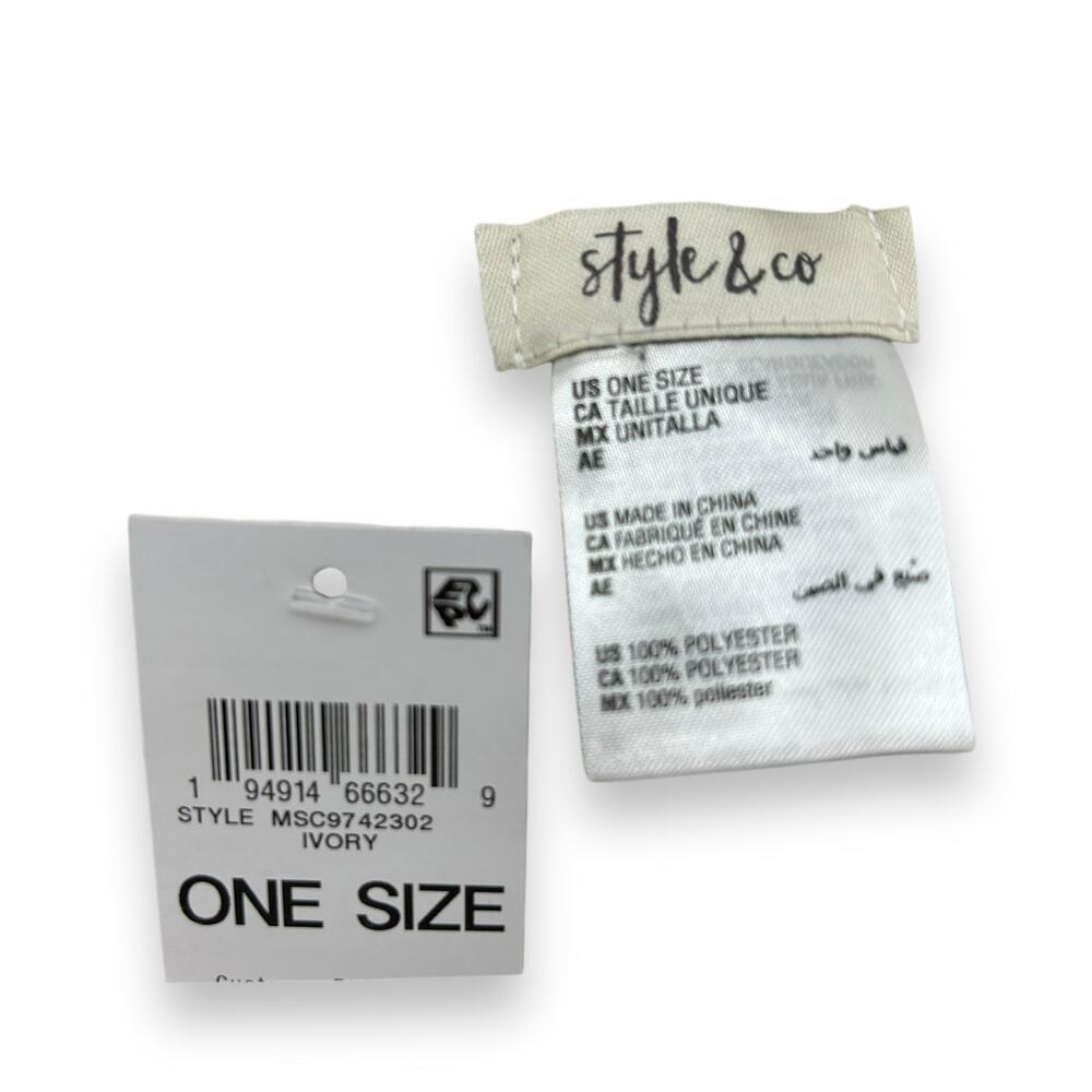 NEW Style & Co Chenille Plaid Fringe Trim Scarf Macys Pink White Tartan coquette - Picture 8 of 8